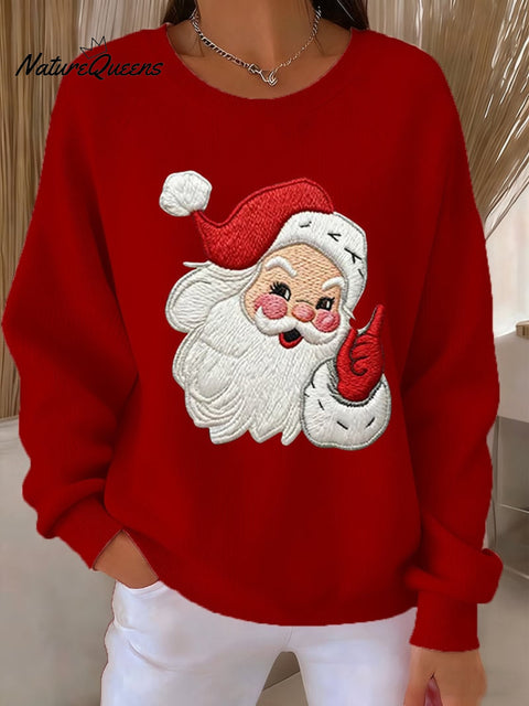 Women's Christmas Santa Claus Print Casual Sweatshirt