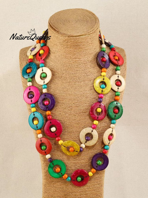 Casual Colorful Hand Beaded Necklace