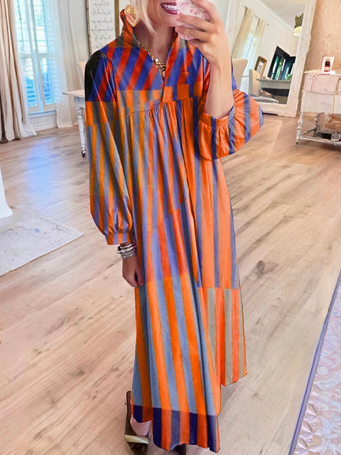 Casual Vertical Striped Dress