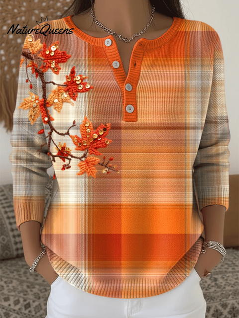 Women's Thankful Art Print Sweater