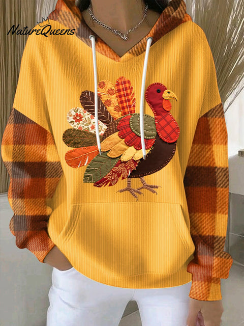 Women's Thanksgiving Print Comfort Hooded Sweatshirt
