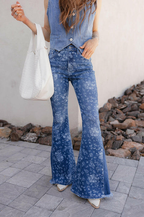Kancan High-Rise Floral Flare Jeans