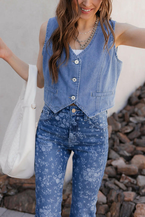 Kancan High-Rise Floral Flare Jeans