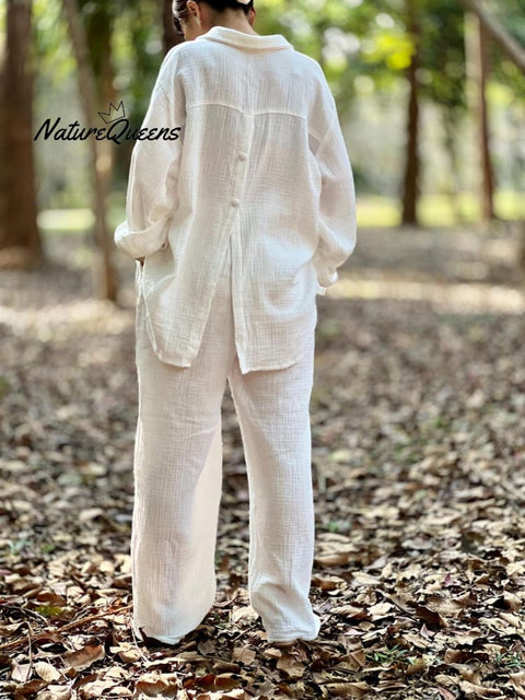 Muslin Double Gauze Blouse | Cotton Loose Fit Shirt | Summer Shirt | Beach Wear | Swimsuit Cover