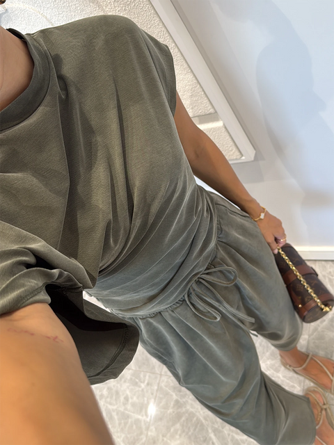 Comfortable Irregular Top and Pants Two-piece Set
