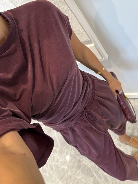 Comfortable Irregular Top and Pants Two-piece Set