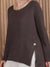 Women's Long Sleeve Button Slit Linen Top