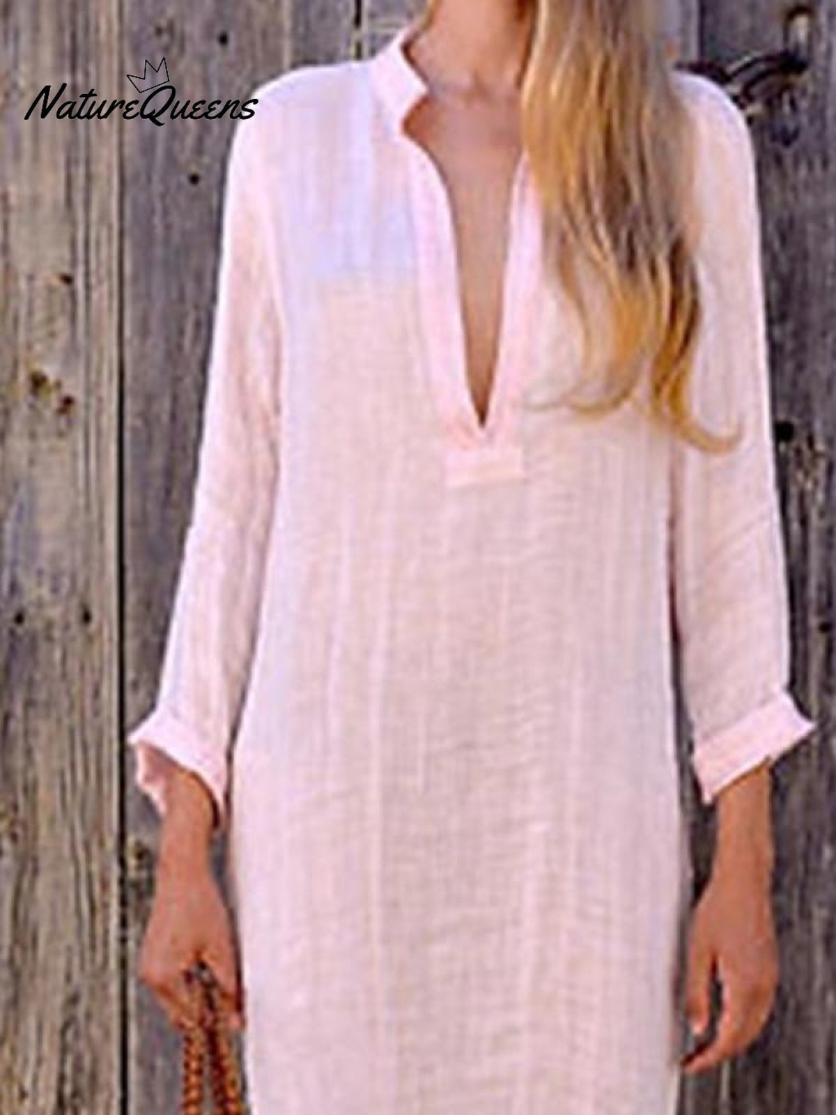 Women‘s Cotton Linen Dress Shirt Dress Casual Dress Shift Dress Maxi long Dress