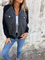 Casual V-neck Zipper Jacket