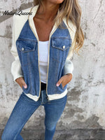 Casual V-neck Zipper Jacket