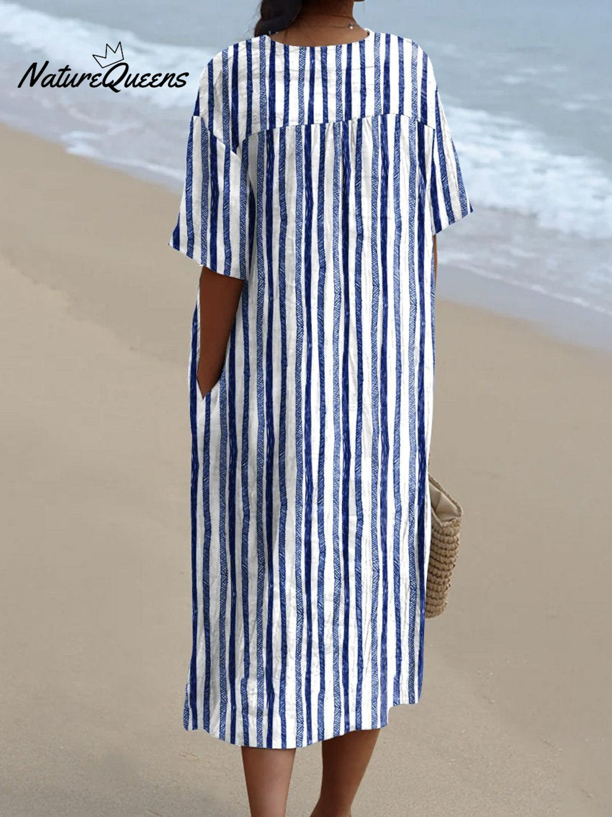 Women's Retro MinimalistAbstractArt Print Flowy Dress