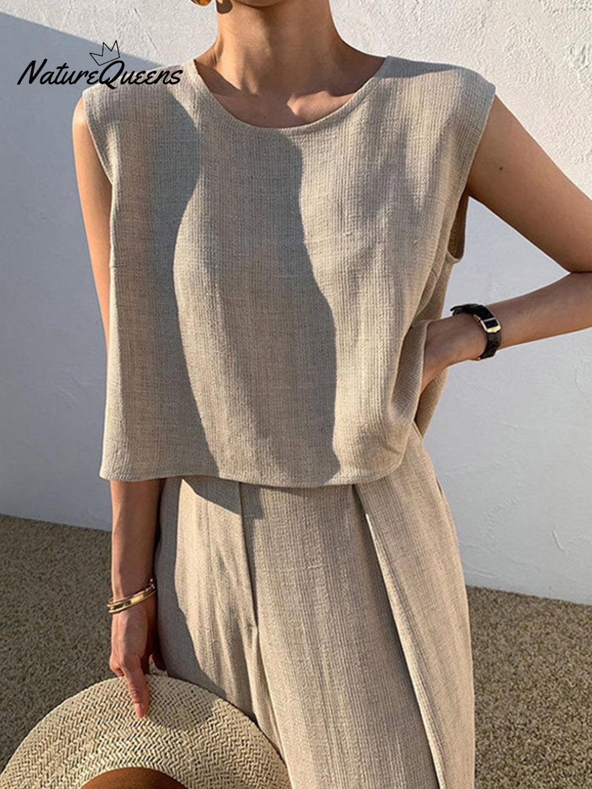 Women’s Tank Vest Outfits Wide Leg Trousers Set