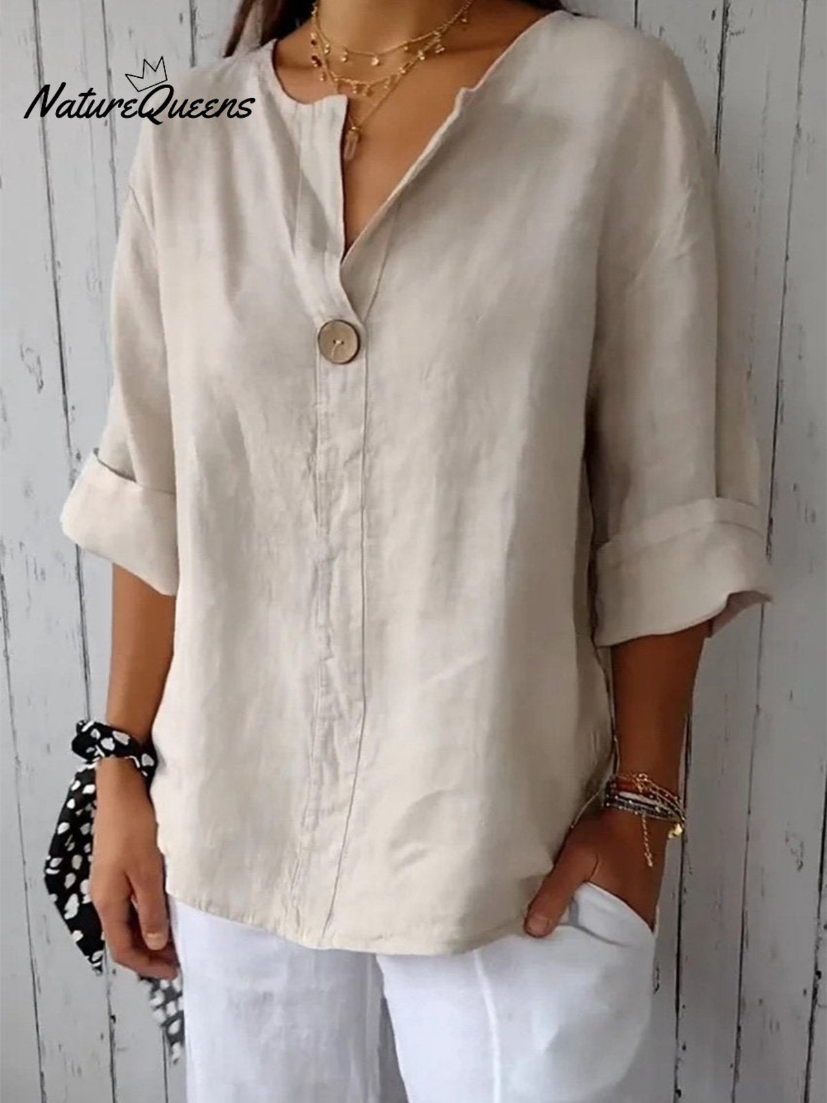 Women's Casual Cotton Linen Shirt