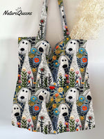 Dog Print Pattern Linen Tote Bag