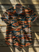 Vintage Art Print Casual 100% Cotton Shirt