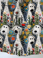 Dog Print Pattern Linen Tote Bag