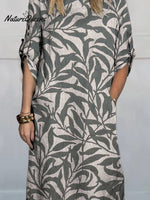 Women’s Art Print Comfortable Linen Pocket Dress