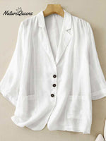 Women's Cotton and Linen Spring And Sumnmer Suit Jacket