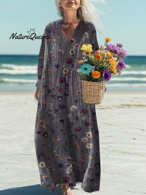 Women's Flowers Art Print Casual Dress