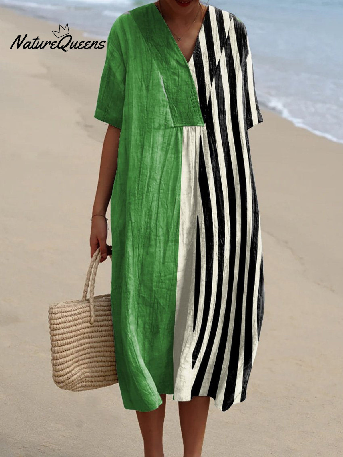 Women's Retro MinimalistAbstractArt Print Flowy Dress