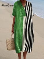 Women's Retro MinimalistAbstractArt Print Flowy Dress