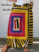 Abstract Painterly V-neck Resort Dress