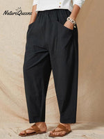 Women’s Solid Color Casual Pants Black / S