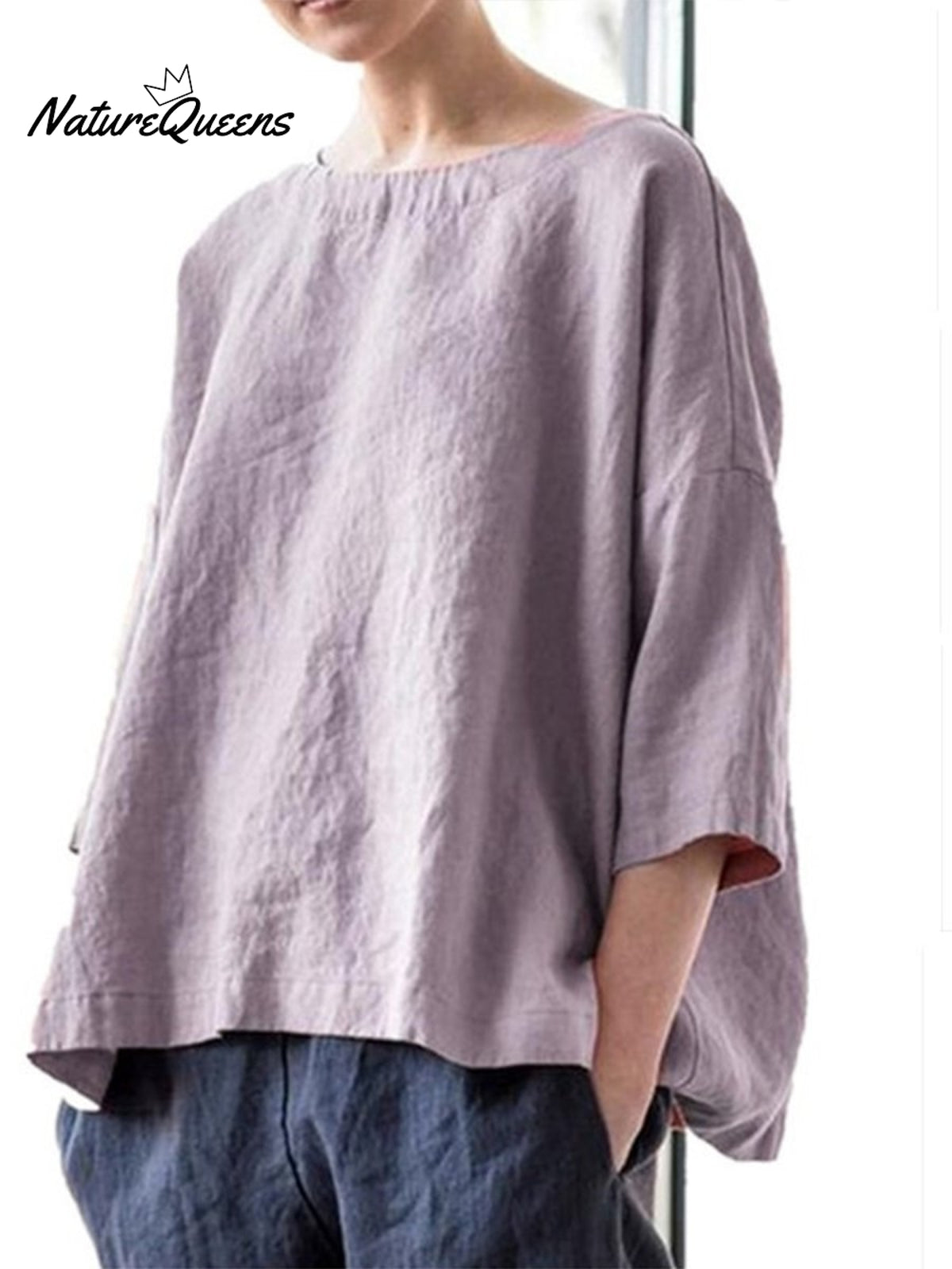 Cotton And Linen Vintage Fan Cover - Up Purple / S