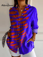 Sardine Fish Swarm Pattern Printed Women's Casual Cotton Shirt