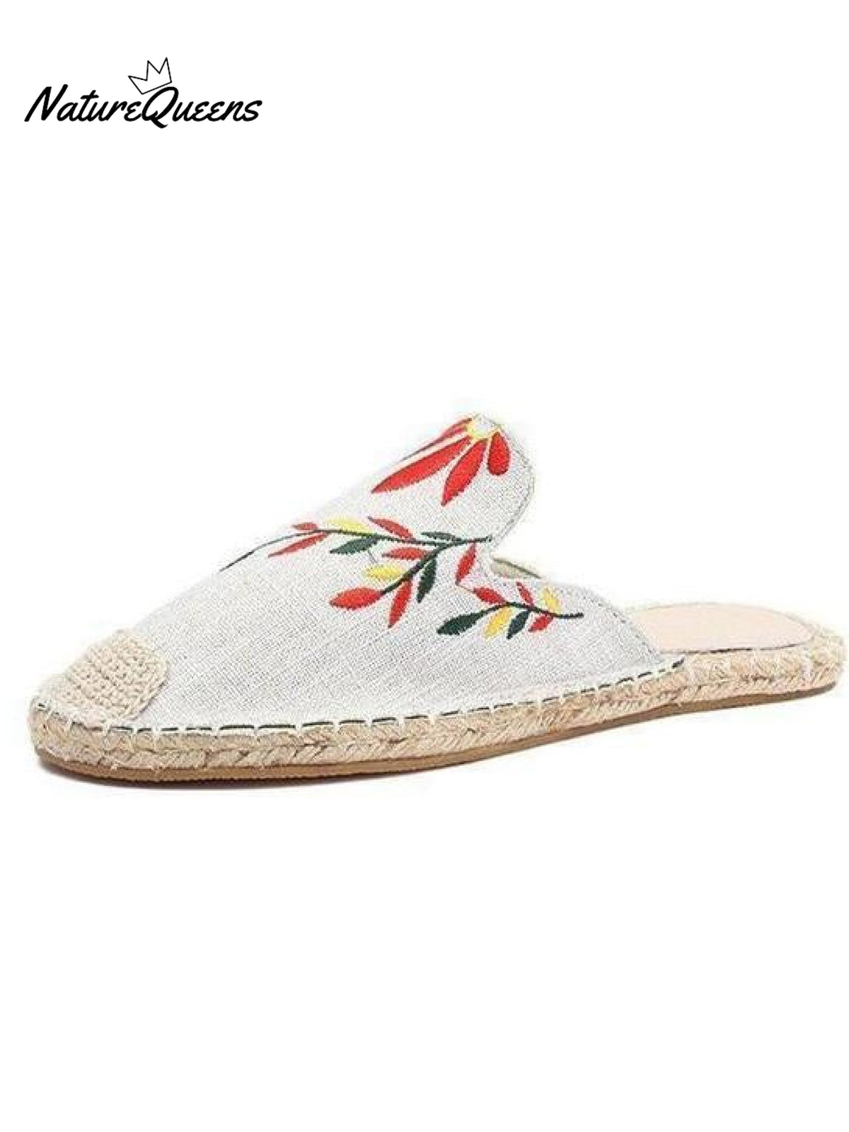 Women’s Embroidered Leaf Baotou Slippers
