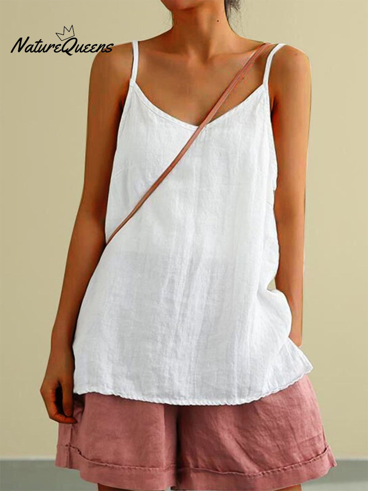 New Cotton And Linen Camisoles For Women In Summer White / S