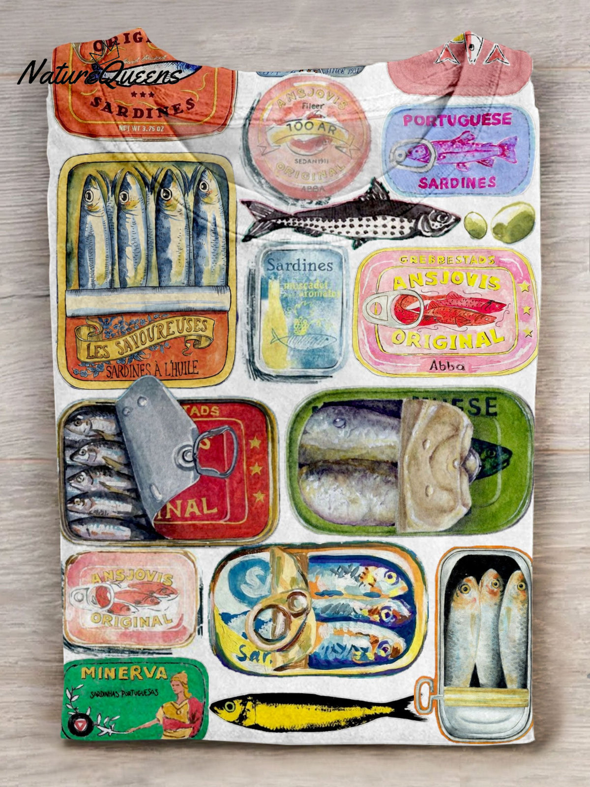 Fish Sardines Art Print Casaul Short Sleeve T-shirt