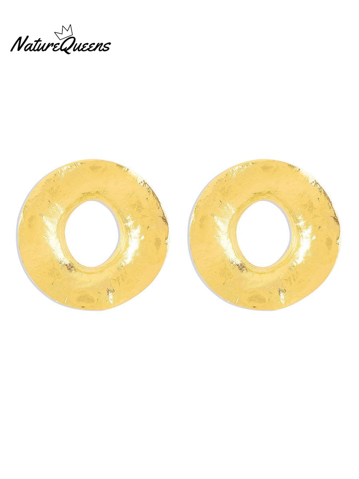 Retro Large Circle Earrings Gold / Onesize
