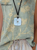 Women’s Retro Elegant Floral Art Print Casual Cotton And Linen Tank Top