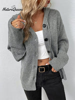 Solid Color V-neck Knitted Cardigan Jacket