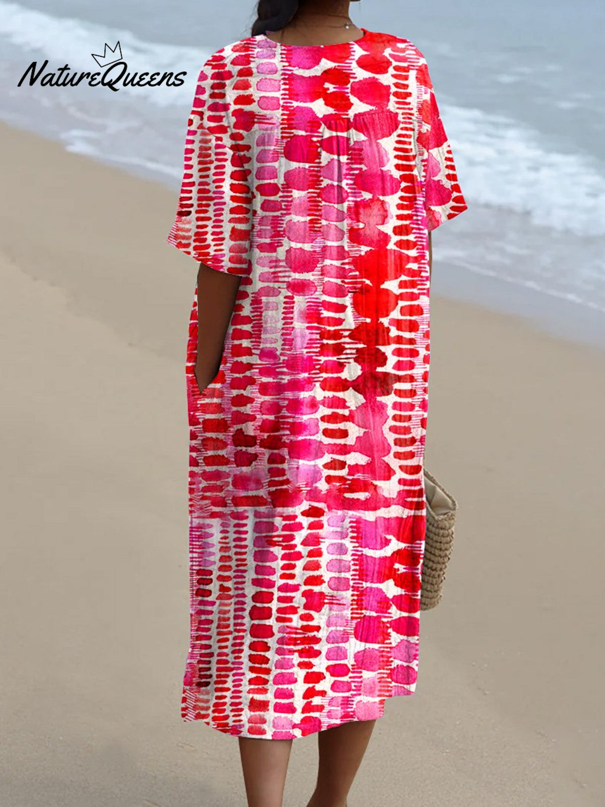 Women's Retro MinimalistAbstractArt Print Flowy Dress