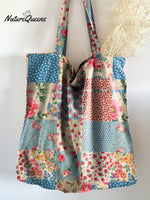Retro Floral Linen Tote Bag Multicolor / 20Cmx27Cm