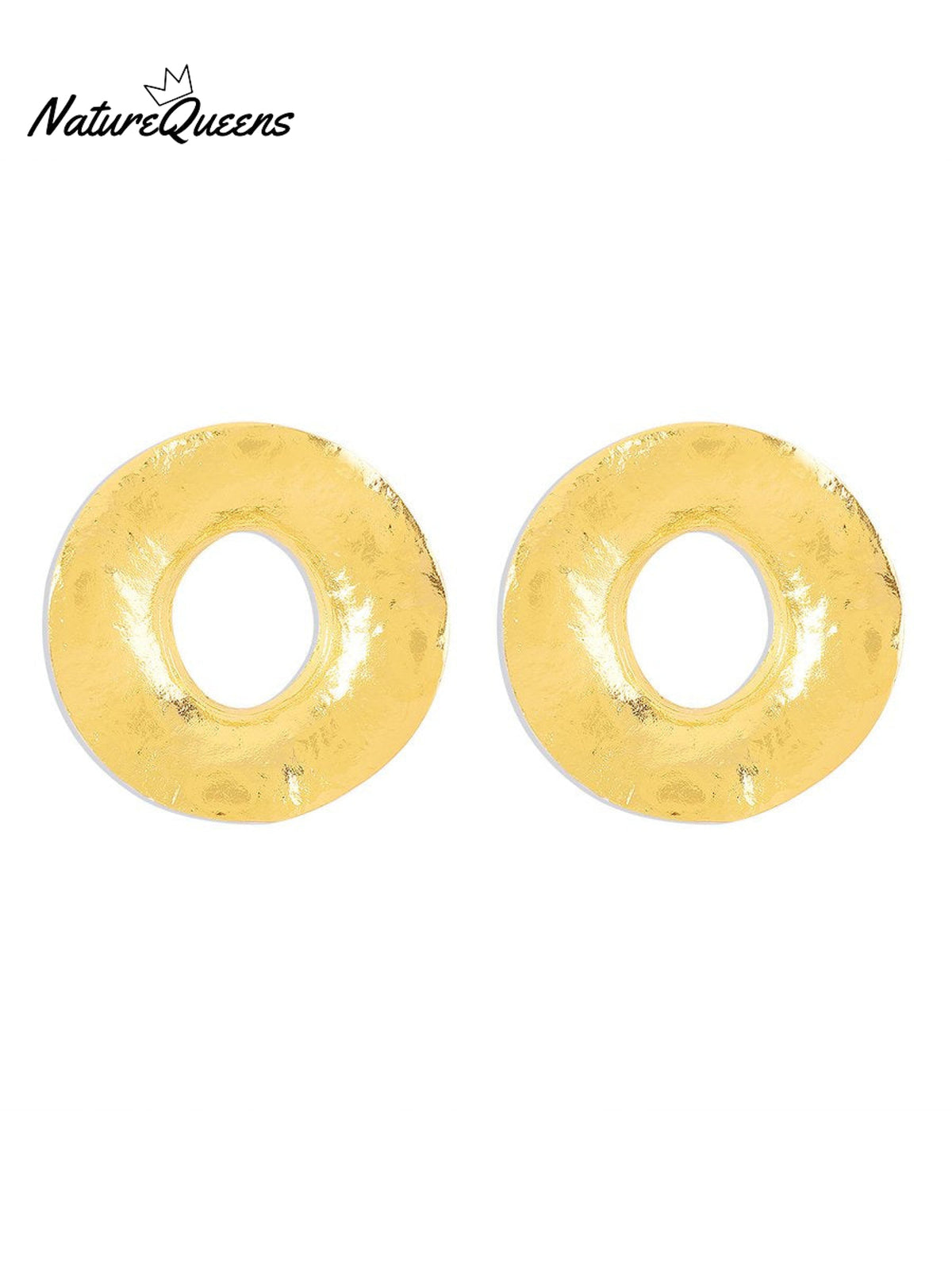 Retro Large Circle Earrings Gold / Onesize