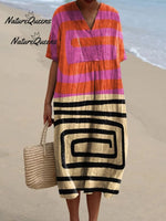 Abstract Painting Art Cotton and Linen Casual Shirt