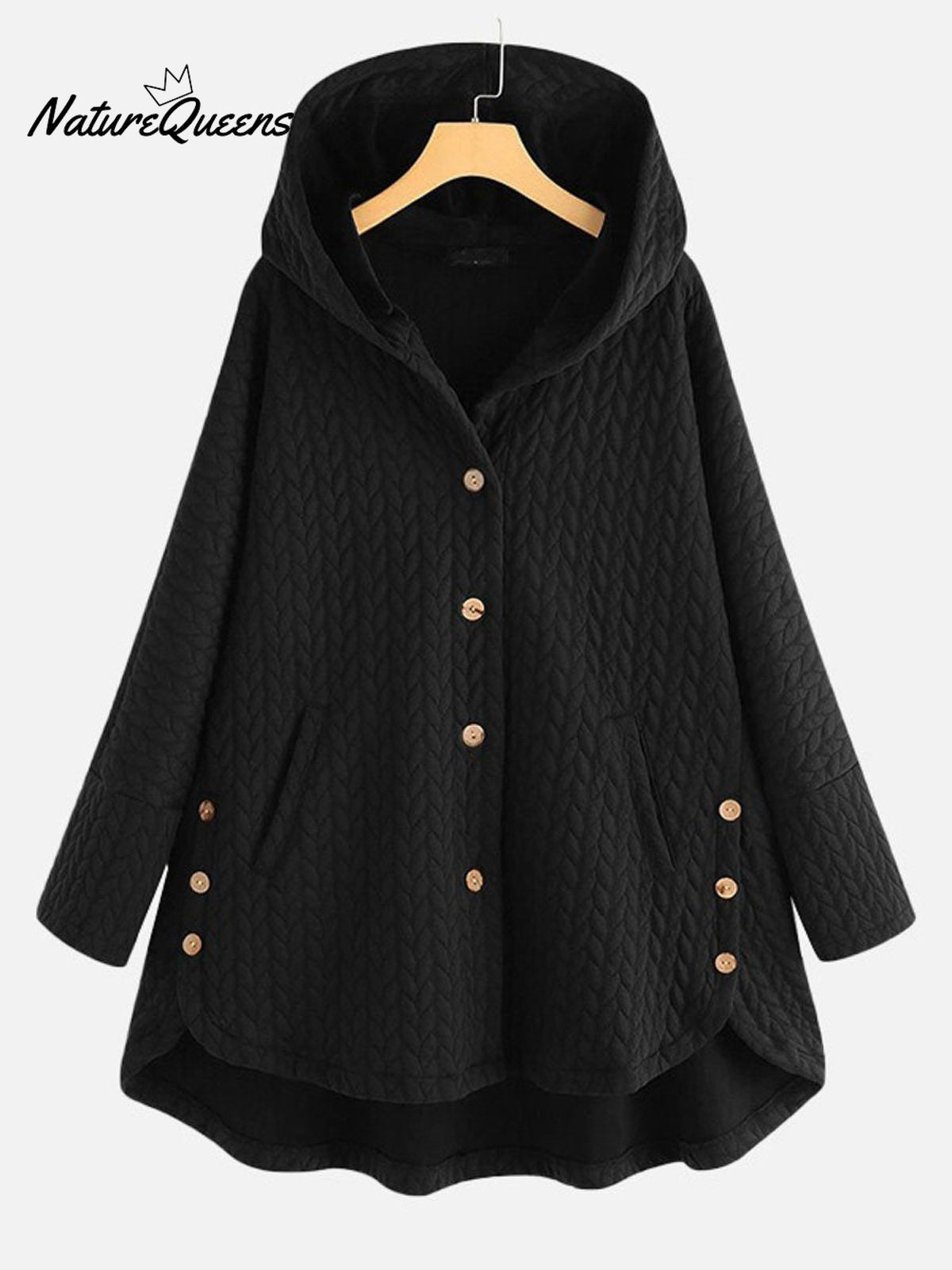 Women's Retro Stylish Casual Long Sleeve Loose Hooded Warm Cotton Jacket Coat