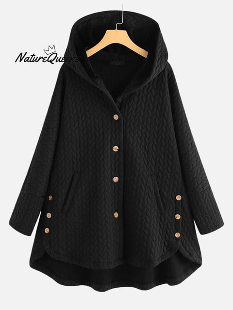 Women's Retro Stylish Casual Long Sleeve Loose Hooded Warm Cotton Jacket Coat