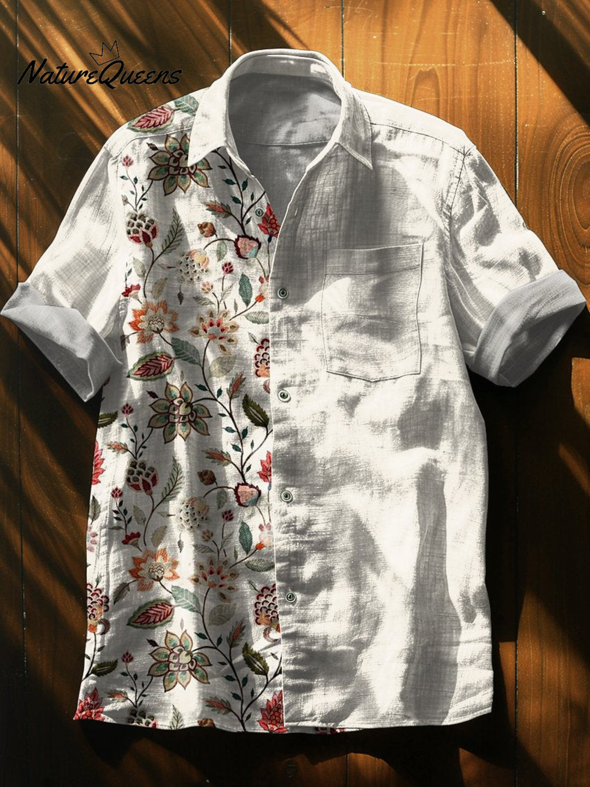 Geometric Ethnic Splicing Patterns Pattern Vintage Art Print Casual 100% Cotton Shirt