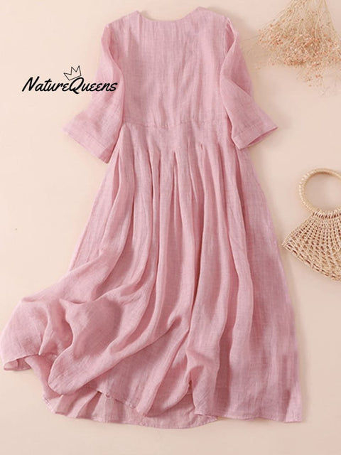 Women's Fashionable Solid Color Design Splicing Casual Dress