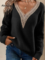 Casual Pullover Women's V-neck Knit