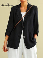 Cotton And Linen Spring Summer Long Sleeve Casual Jacket