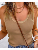 Plain Waffle Knit Tank Top