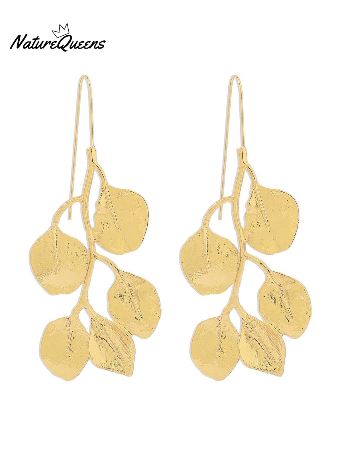 Retro Leaves Necklace Earrings / Gold