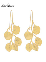 Retro Leaves Necklace Earrings / Gold