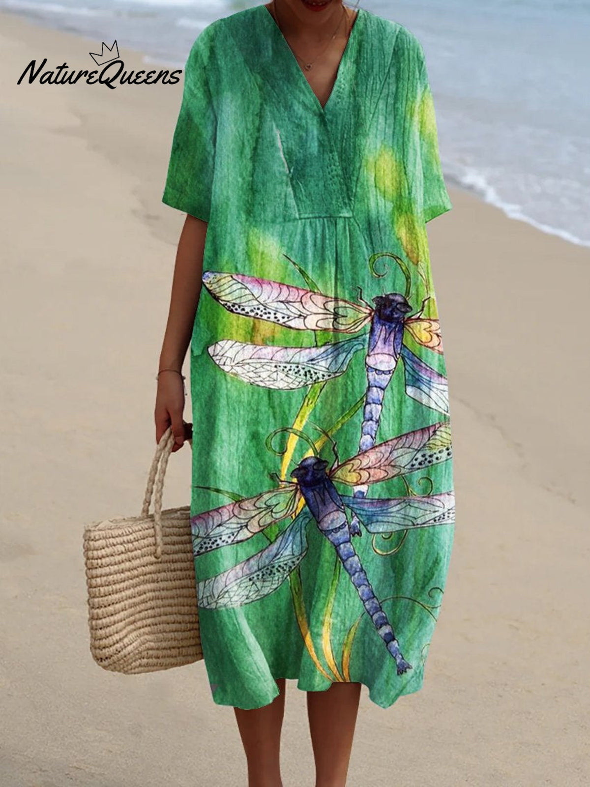 Women's Dragonfly CatArt PrintCasual Dress