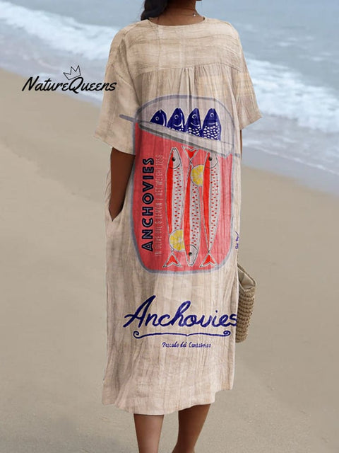 Women's  Fish  Art Print  Casual Dress